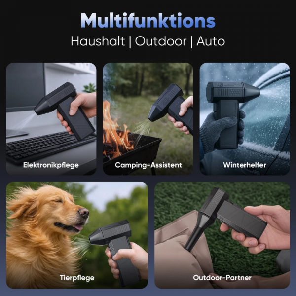 SALCAR Elektrischer Air Duster X3 mini mit 110.000 U/min – Tragbares & Wiederaufladbares Staubgebläse mit Turbomodus für PC, Auto & Haushalt – Bild 9